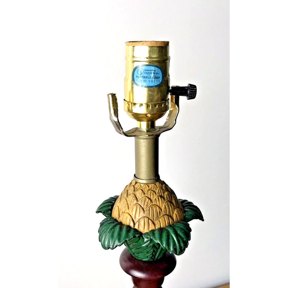 Vintage Artichoke Underwriter Laboratories Table Lamp Kitsch Tropical [Tested] - Picture 3 of 8